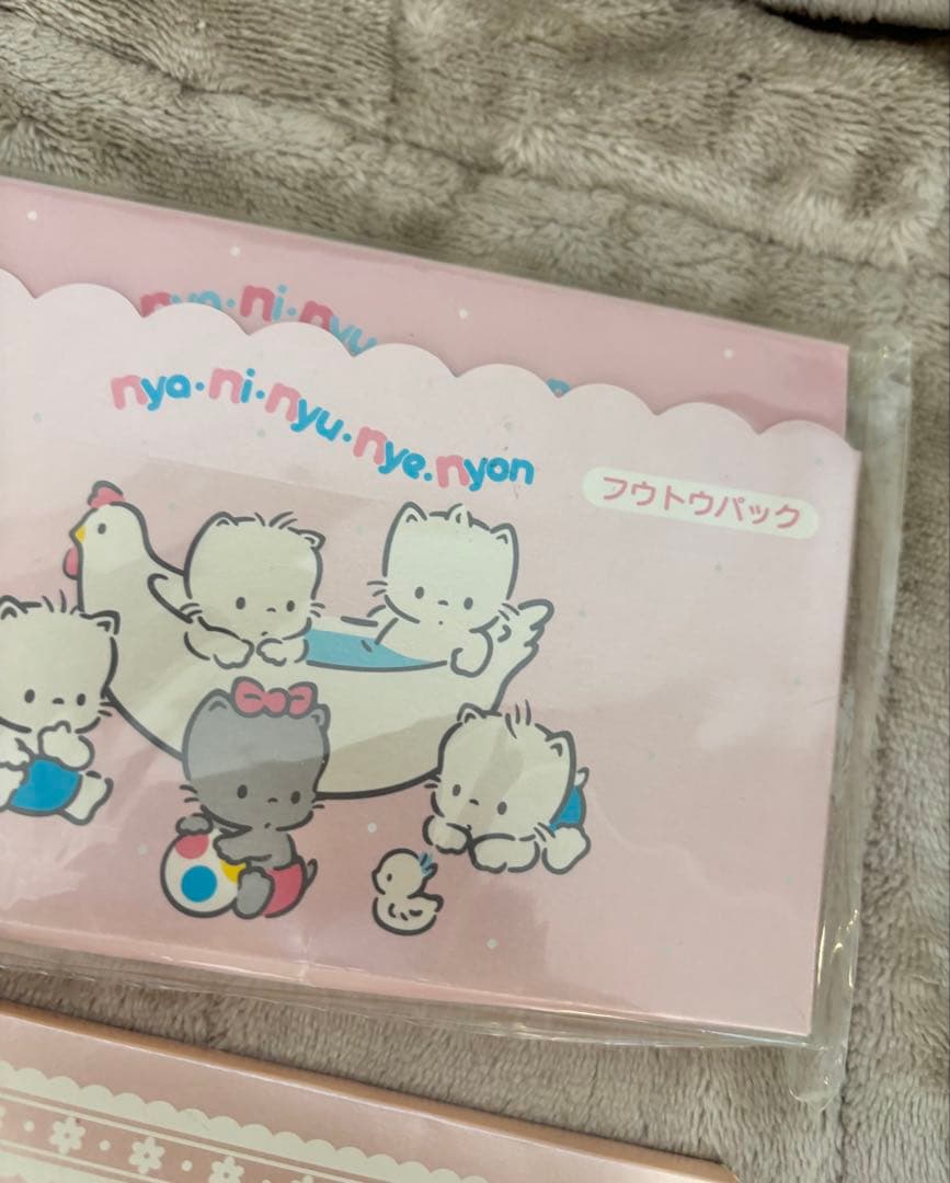 新品未使用 ニャニィニュニェニョン 封筒 スクエアメモ帳 ２点セット 平成レトロ