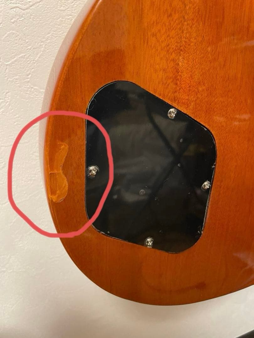 中華製レスポールオレンジ 控え目な虎杢 ロゴはUSメーカーのものに見えます