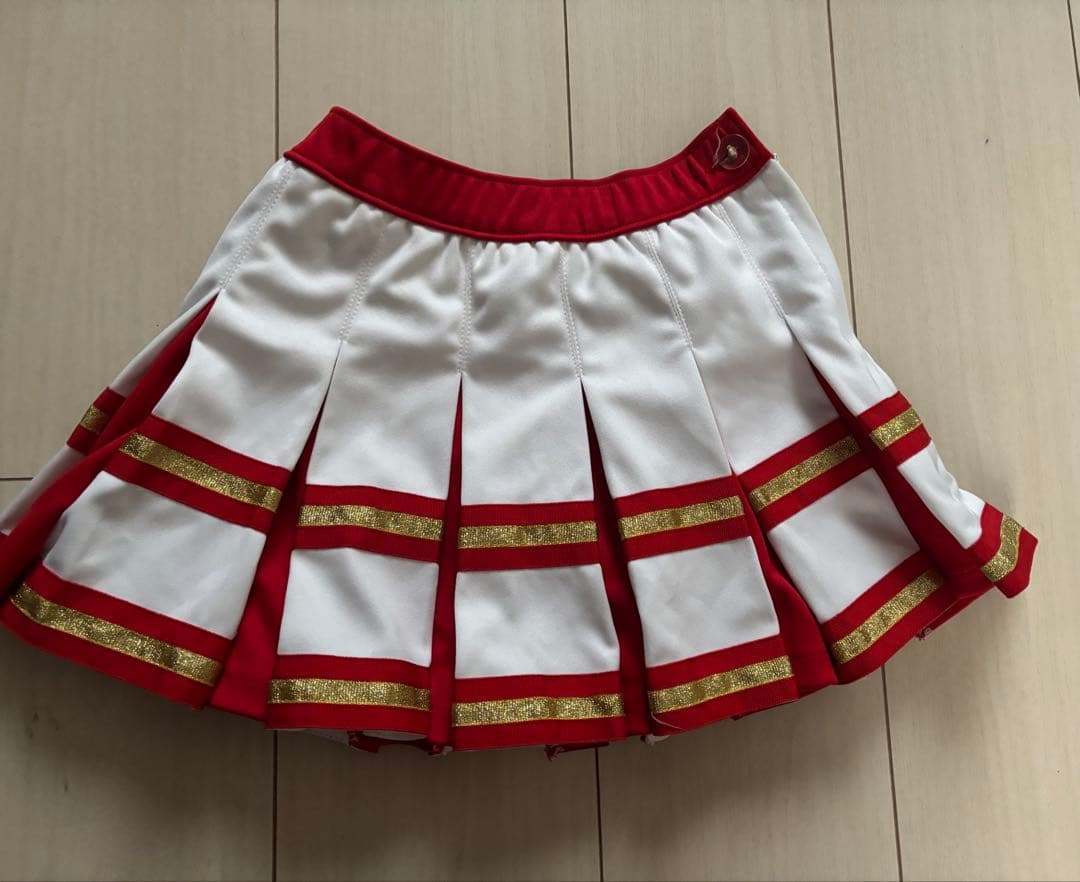 チアダンス ユニフォーム ポムシェ 上下セットリボン チアリーディング キッズ