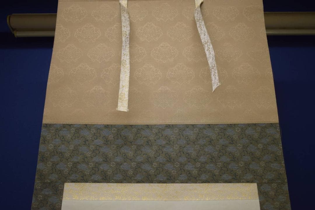 真作/翠風/牡丹に小禽図/布袋屋掛軸HI-902