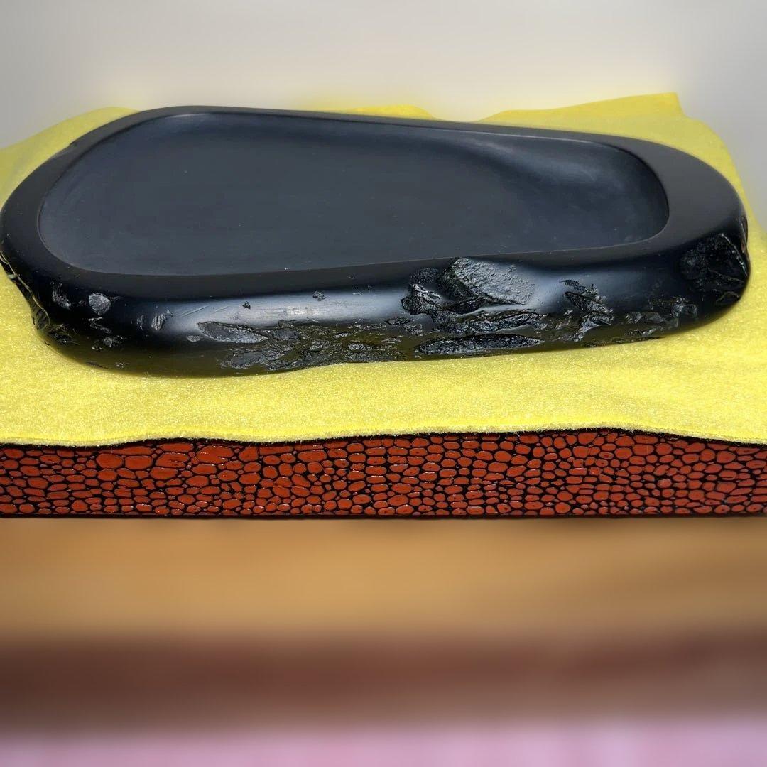 ⭕️希少　鍋倉龍渓石　新品美品　三代目　秀石　深澤秀教　20cm近い大型天然硯