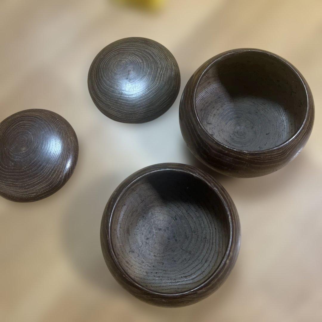 【美品】日向特製 蛤碁石＋本那智黒 39号 11mm 囲碁　任天堂碁盤