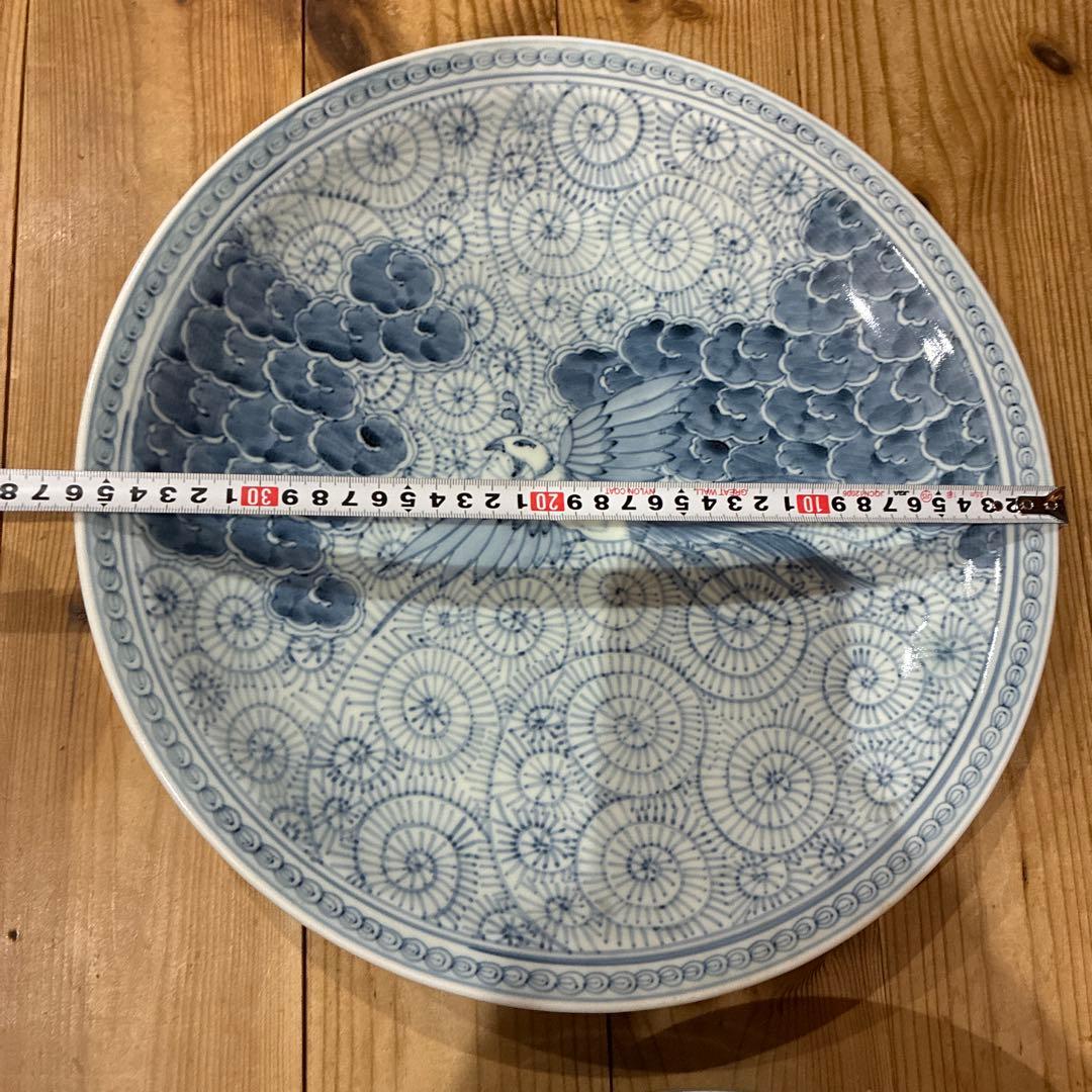 有田焼　中仙窯　中尾龍純　染付鳳凰　大皿　セット