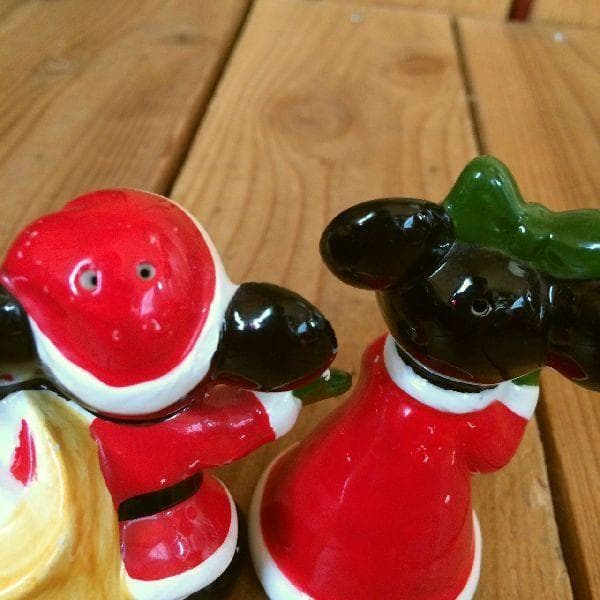 ヴィンテージディズニープロダクション陶器ミッキー＆ミニーソルト＆ペッパー