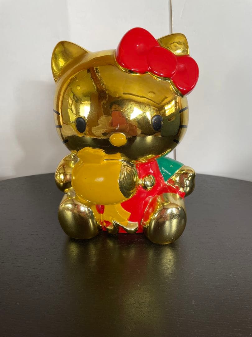 開運ゴールド特大キティちゃん貯金箱打ち出の小槌仕様