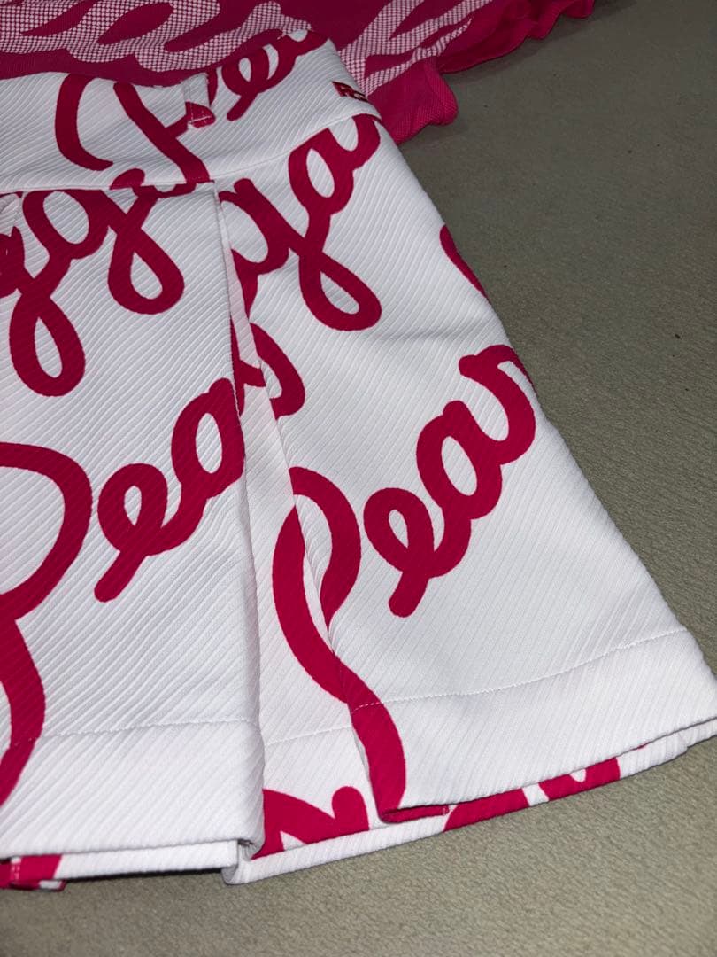 （美品）パーリーゲイツ 、筆記体ロゴグラフィック、セットアップ、サイズ上1、下0