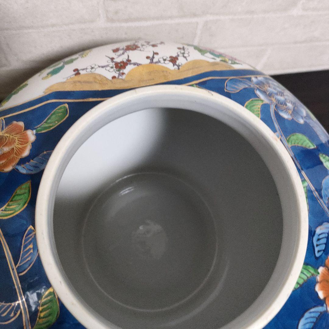 有田焼 古許窯 菊水作 孔雀雉絵図 沈香壺 飾壺 高さ50cm 古美術 骨董品